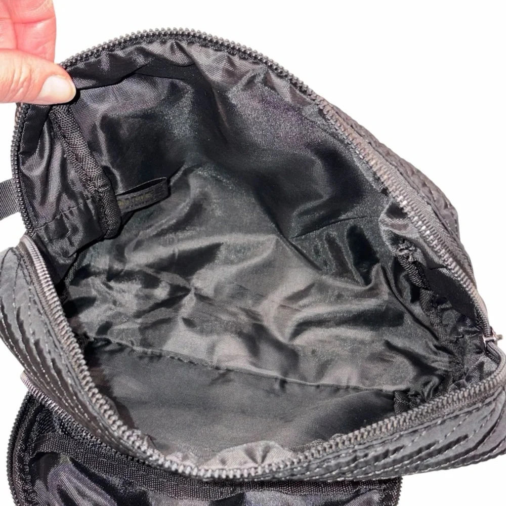 Aimee Kestenberg Quilted Black Cosmetic Bag Makeup Case Toiletries Bag